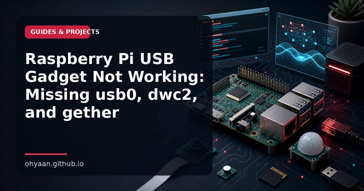 A Rasbery Raspberry Pi USB Gadget Not Working: usb0, dwc2, g_ether - With ...